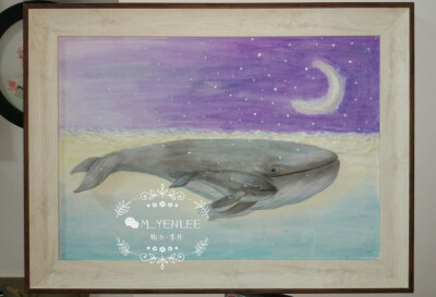 粘土浮雕画 鲸鱼之母爱