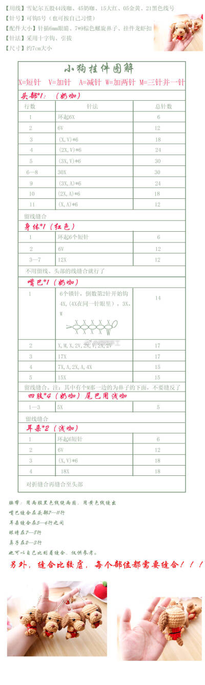 钩针小物-小狗挂件