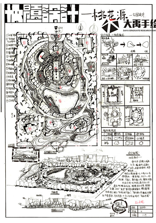 大禹手绘快题班景观快题作品