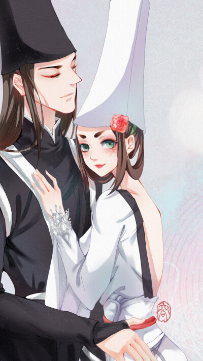 插画壁纸~黑白无常