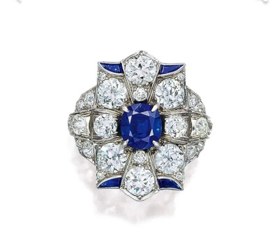 蓝宝石 白金 珠宝