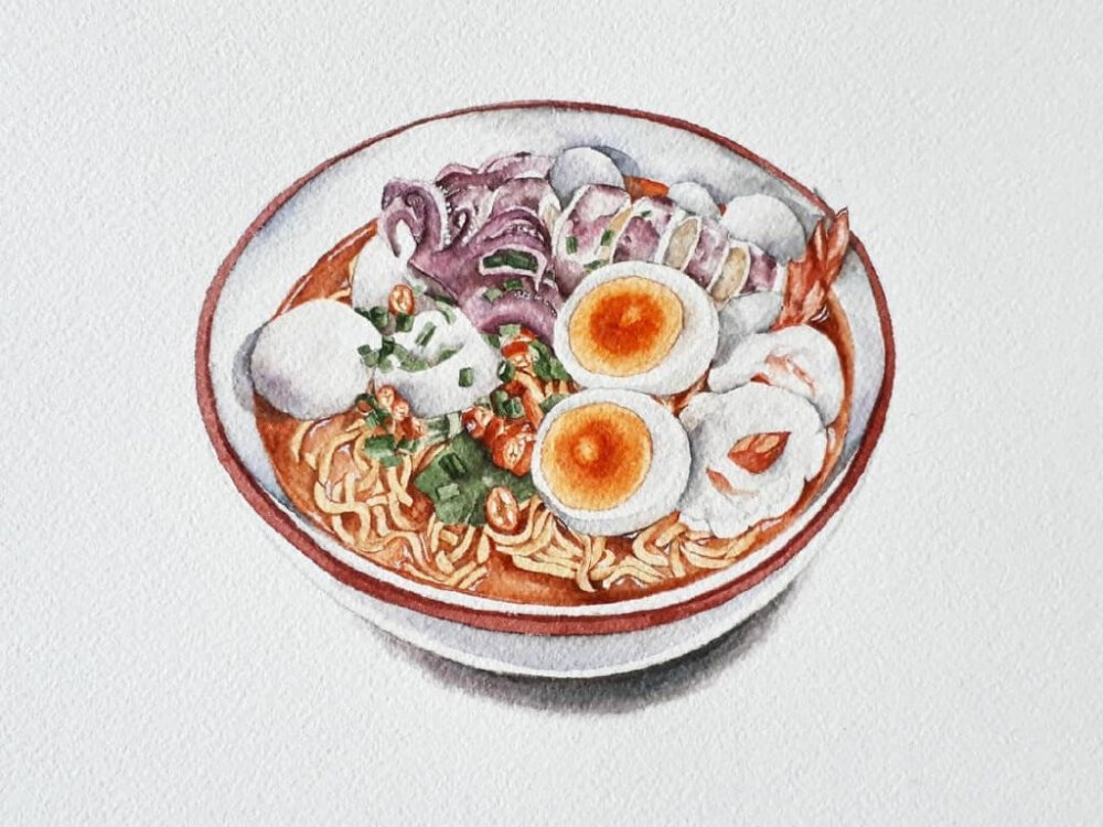 插画师takehatart笔下的食物插画，害我不到饭点就饿啦！