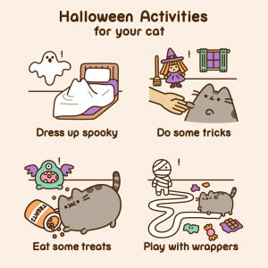 pusheen the cat~ Halloween activities for your cat