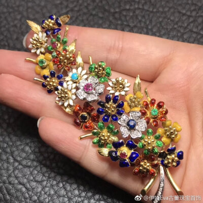 珐琅 花朵珠宝