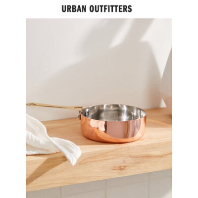 Urban outfitters 精致小巧镀铜便携式厨房用品迷你不锈钢小煎锅