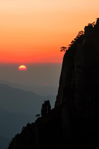 黄山日落