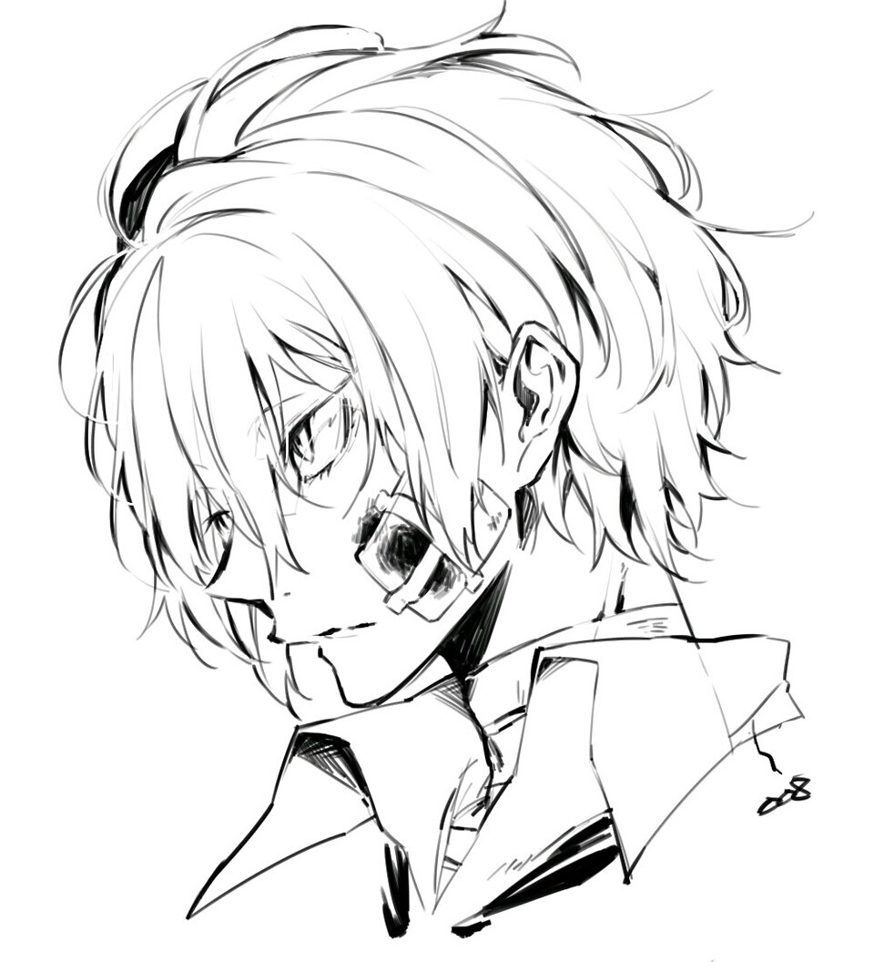 文豪野犬 太宰治 侧脸 绷带