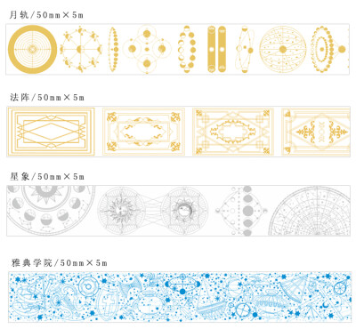 infeel.me仰望星空烫金和纸胶带整卷 文艺小清新梦幻手帐日记贴纸