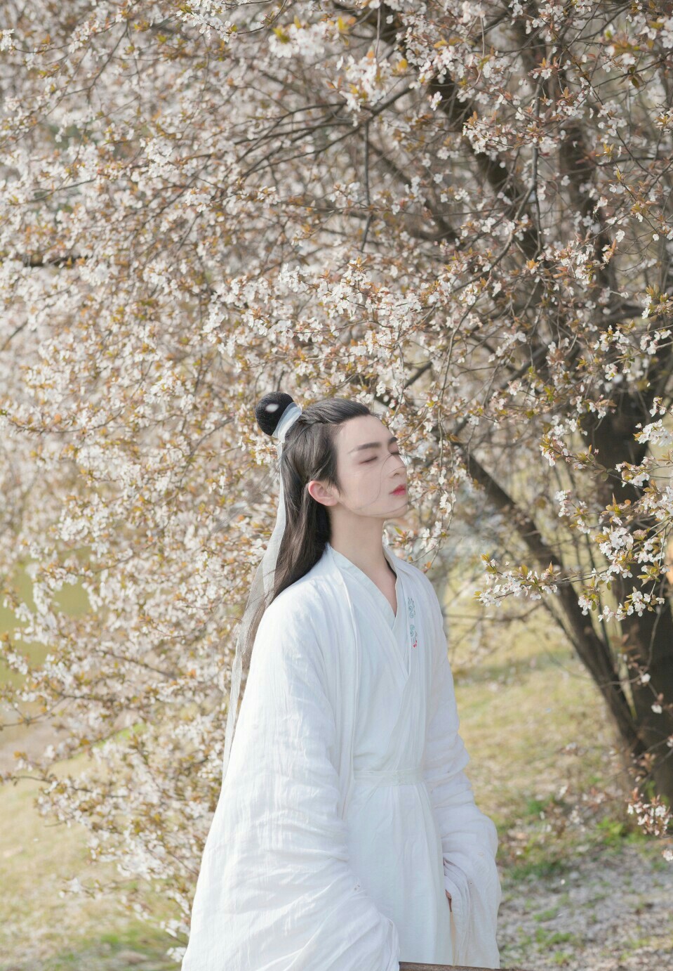 淡辉夕颜公子如玉是你执一把青伞为我许下一世长安古风汉服真人男头 