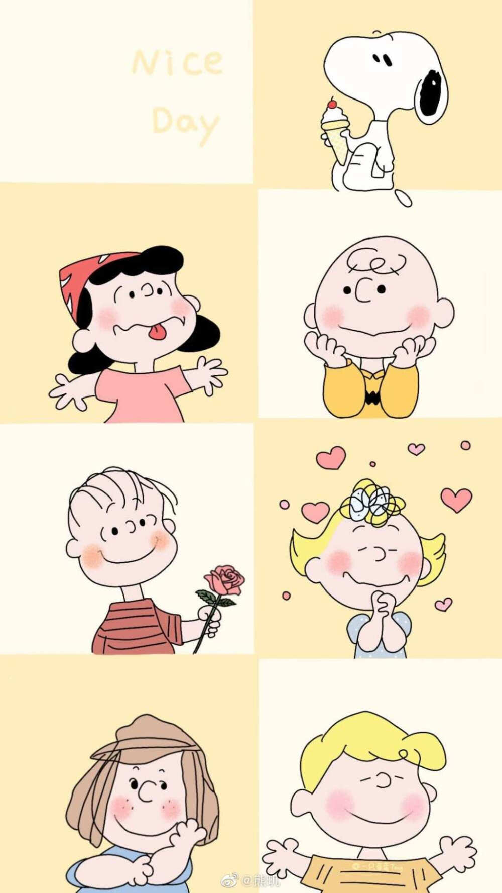 史努比。
粉色壁纸。
