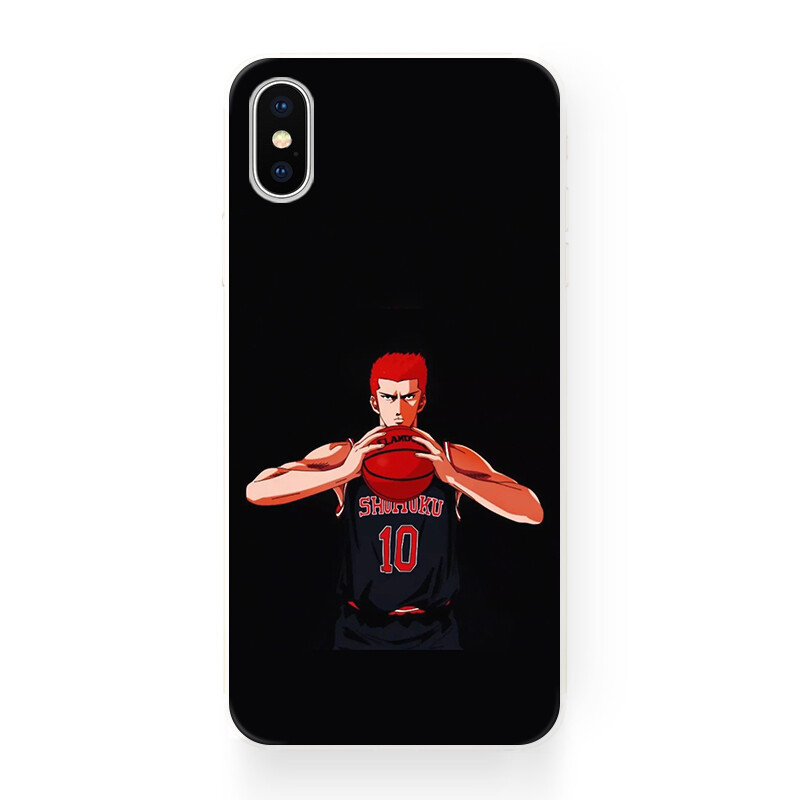 NBA黑色简约樱木花道 苹果x iphone 8 plus i6 i7 plus 5s 手机壳