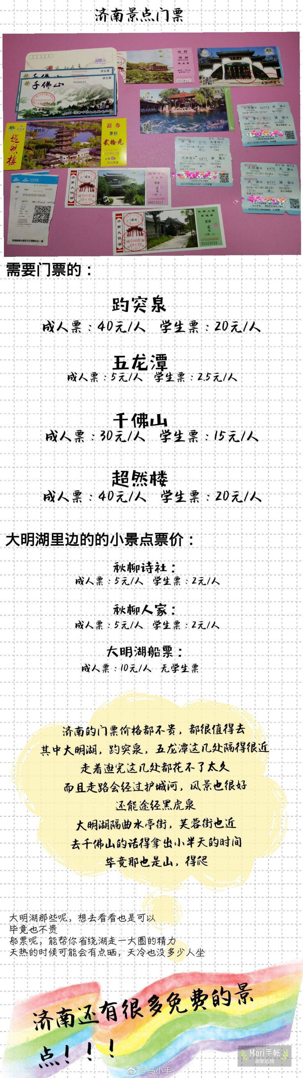 济南旅游攻略+济南景点清单 济南是什么样的 这个我也说不清楚 只记得暖暖冬日的阳光 照的人想要打个盹 济南啊 真怕以后把你忘了
作者： @马小手- ​​​