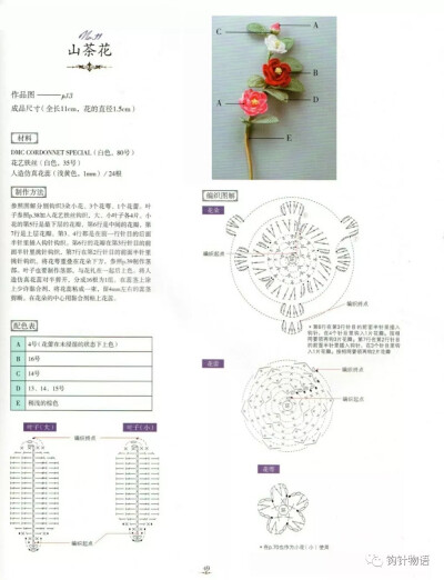 中里华奈迷人的蕾丝花饰钩编花朵图解
