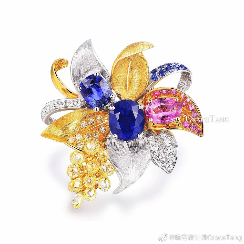 蓝宝石 黄钻 粉钻 白金珠宝