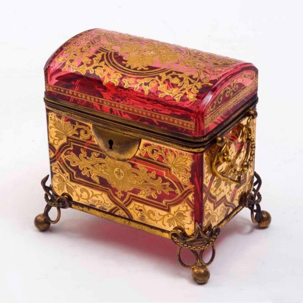 glass casket, Bohemian, late 19th Century