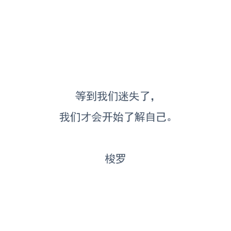 等到我们迷失了，我们才会开始了解自己。
——梭罗