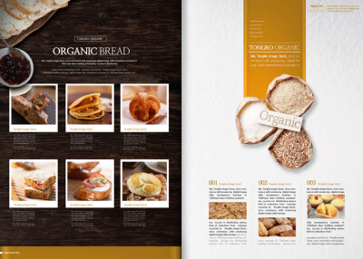 创意简约西式早餐面包吐司糕点面食厨房宣传产品画册设计模板S435