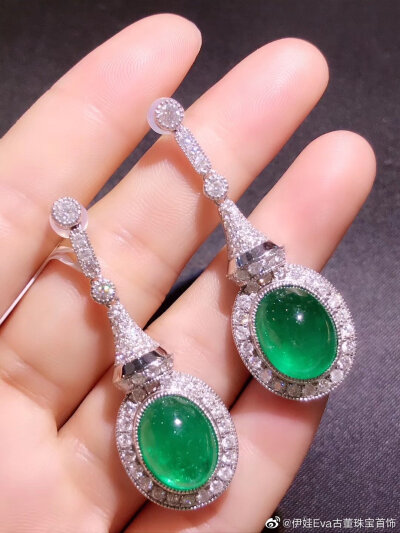 祖母绿 白金古董珠宝
