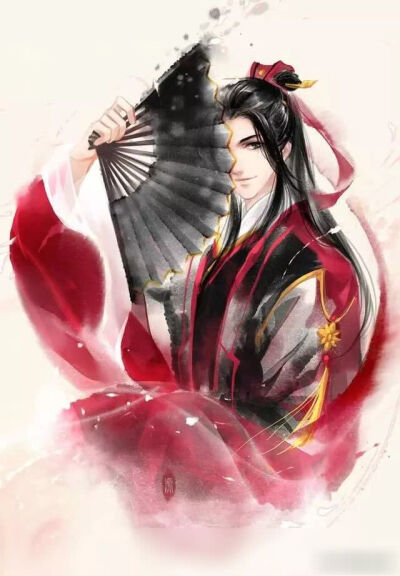 拿着扇子男生动漫头像