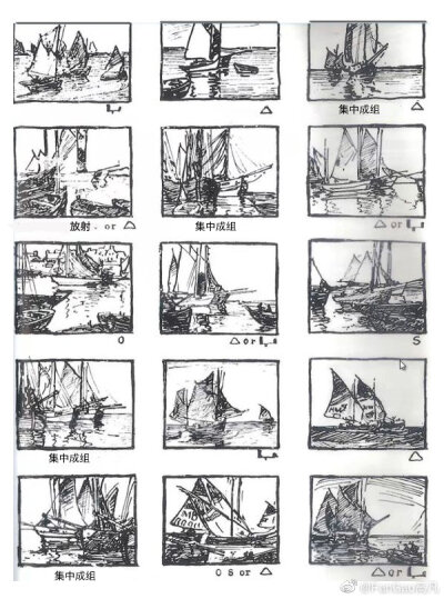 关于场景构图的超级干货都在这了。图示来自Edgar Payne所著的《风景画构图》。此书被称为场景构图的圣经。亲自做了一些翻译，并配了几张Craig Mullins和Nick Gindraux的图做例子。 ​​​​