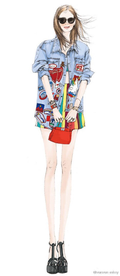 手绘时装画 自由插画师xunxun-missy 出版书籍《xunxun-missy不私藏的时尚穿搭术》