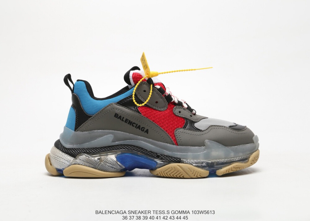 巴黎世家Balenciaga Triple S 三代
全组合氮气大底“果冻胶水晶底新款气垫老爹鞋
（尺码如图所示）