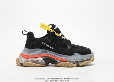 巴黎世家Balenciaga Triple S 三代
全组合氮气大底“果冻胶水晶底新款气垫老爹鞋
（尺码如图所示）