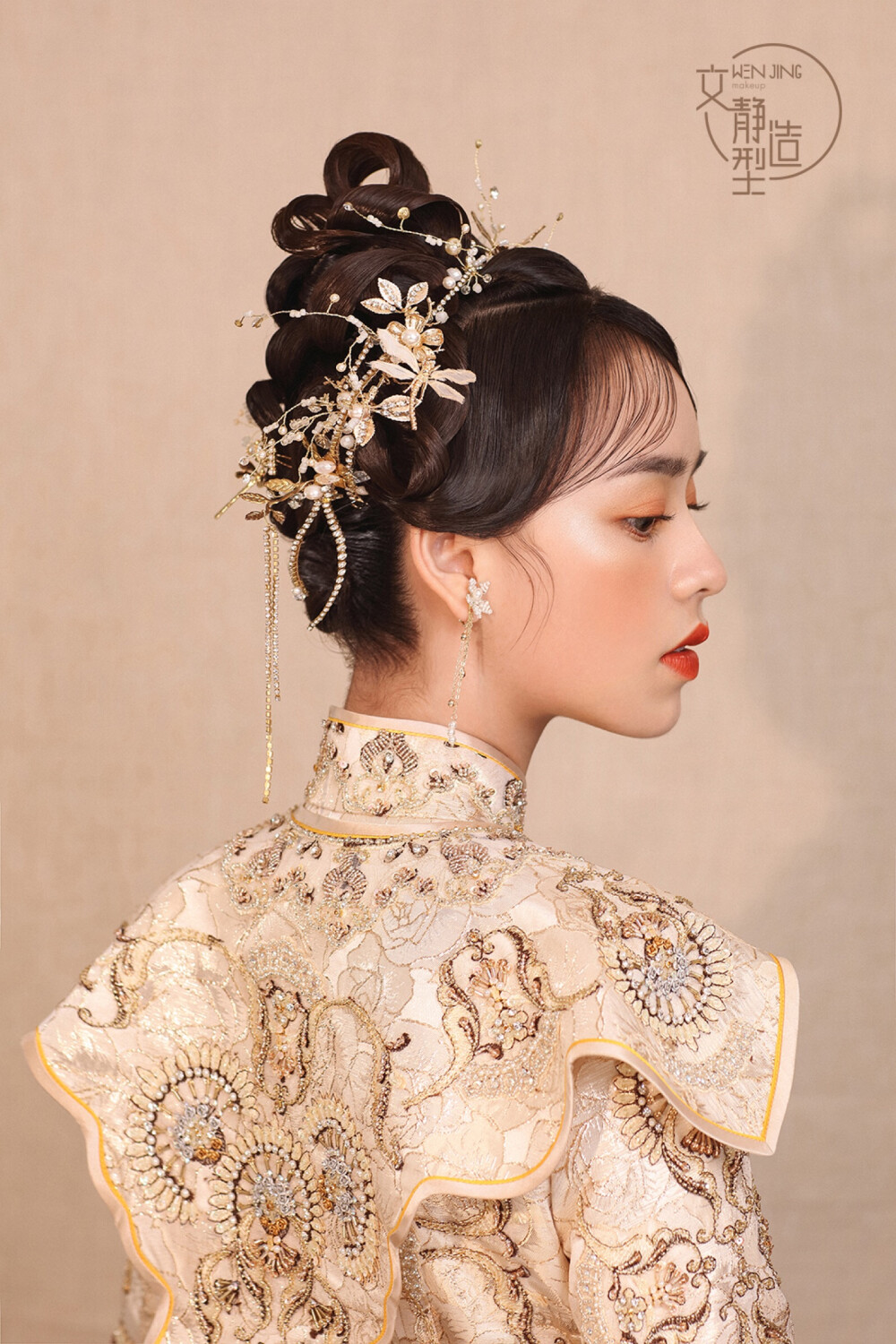 中式卷筒造型 新娘造型 新娘发型 新娘化妆 清浅中式 秀禾服造型 妆发