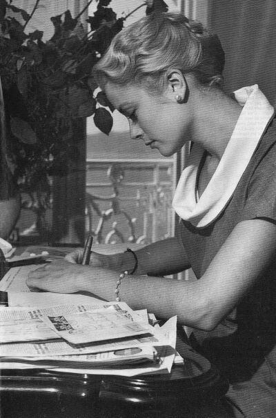 Grace Kelly in her Cannes Hotel Room, 1955. ​​​