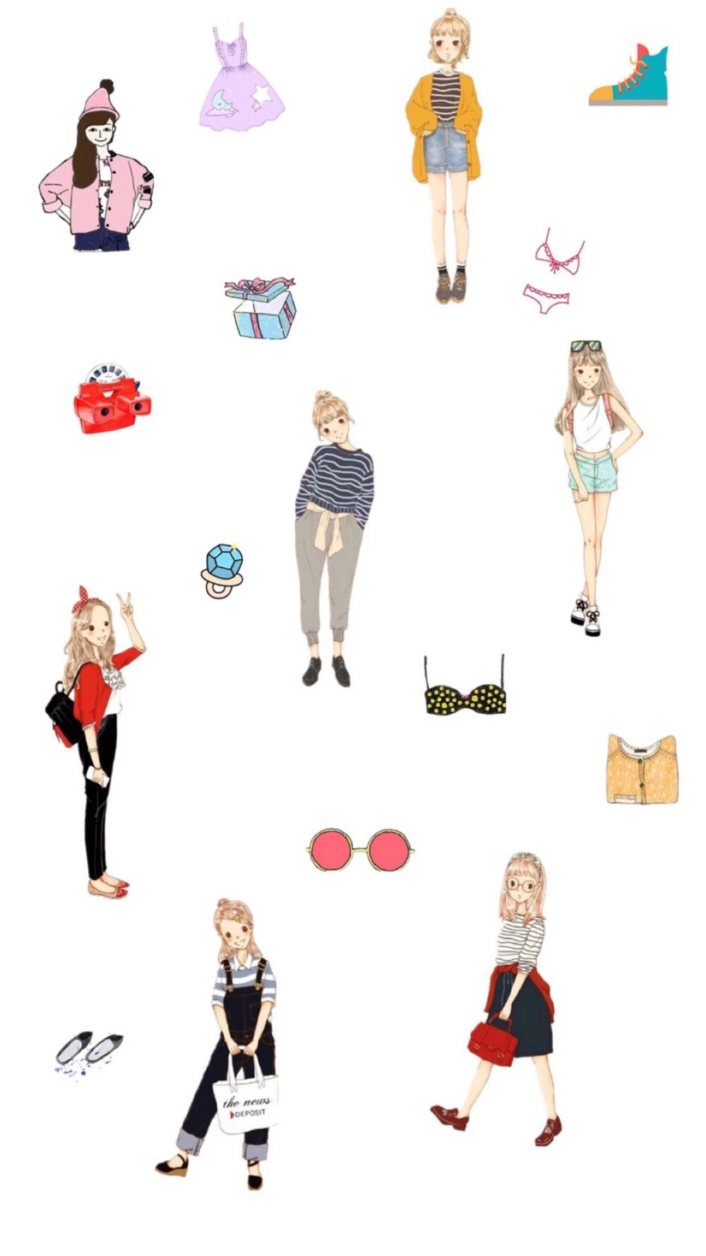 【Dcherry丁樱桃】头像 壁纸 卡通 平铺