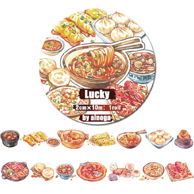 【38包邮】Lucky 美食第二弹和纸胶带 中华美食面包日料 循环分装