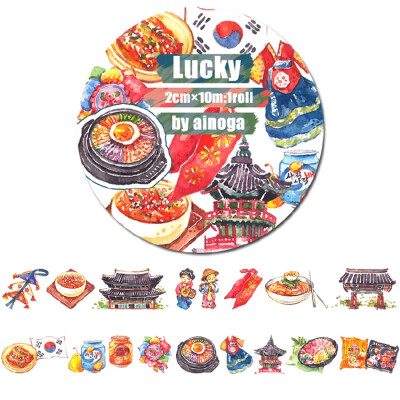 【38包邮】Lucky 美食第二弹和纸胶带 中华美食面包日料 循环分装