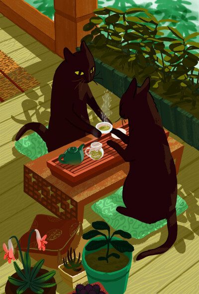 tea cats/ by francesca buchko