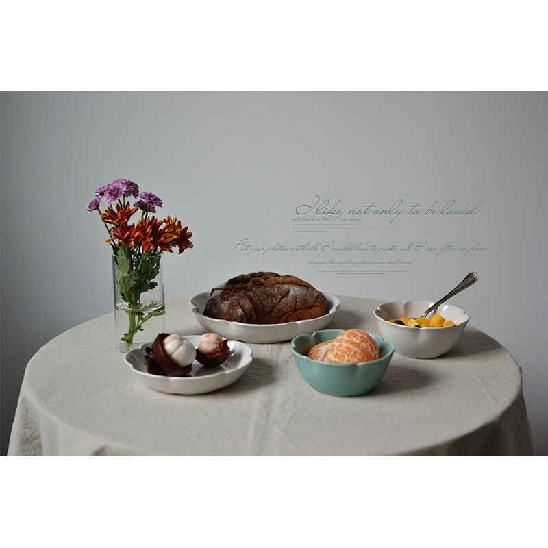 【HOSLLIY 桃雑记】日式不规则花瓣盘 沙拉盘 小碗 酸奶碗