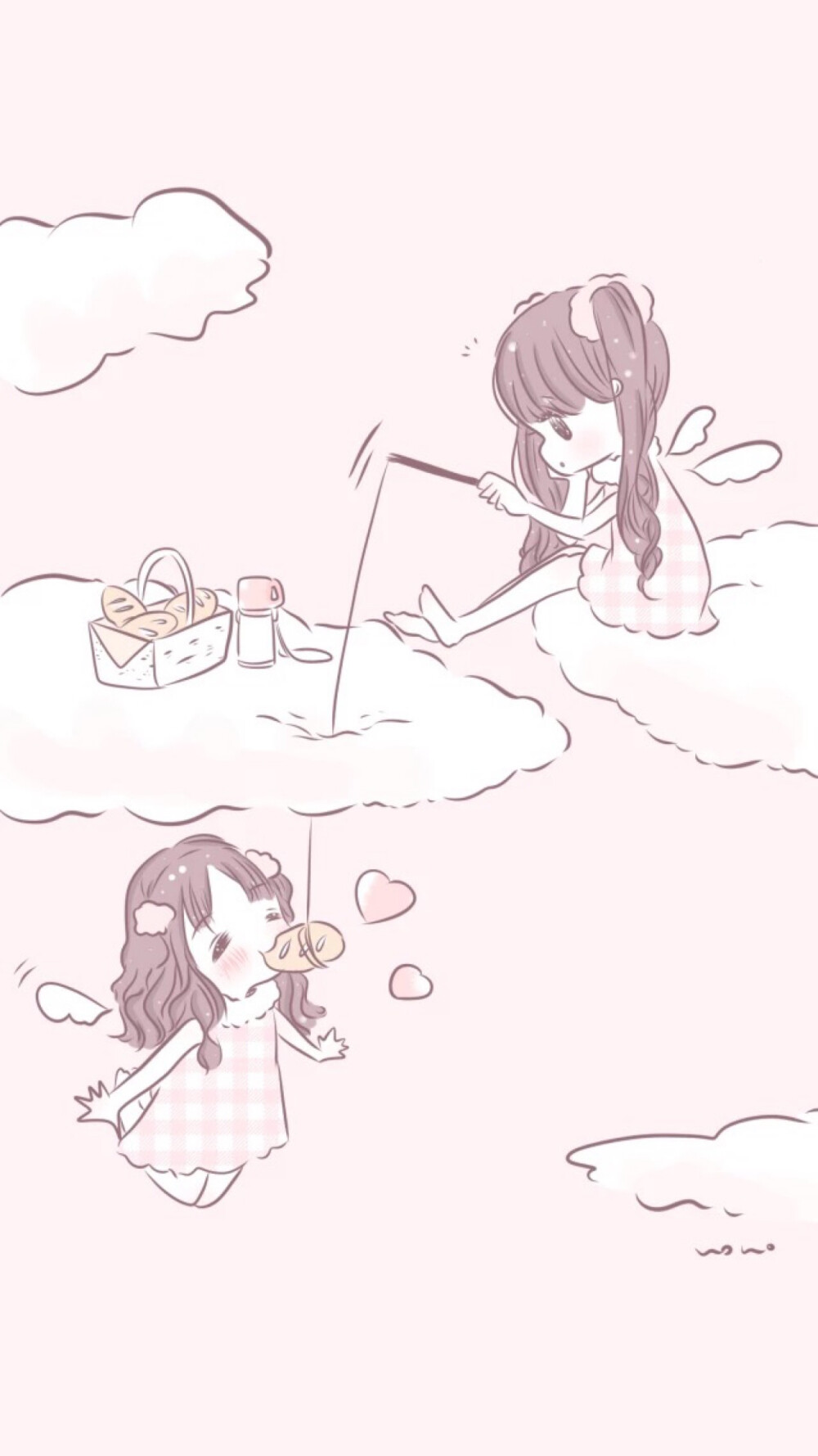 ꒒ ০ ⌵ ୧ ♡盼夏自描手机壁纸