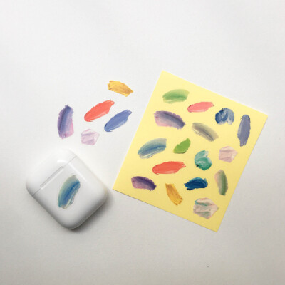 代购 订购 P02 韩国小众 调色板 彩色 简单 贴纸组 共48贴