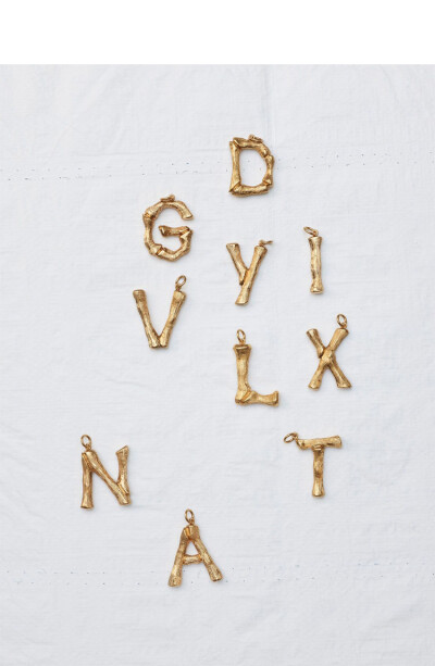 【 CnHnOn 脂肪商店 】 属于自己的字母 大号 竹节字母项链
