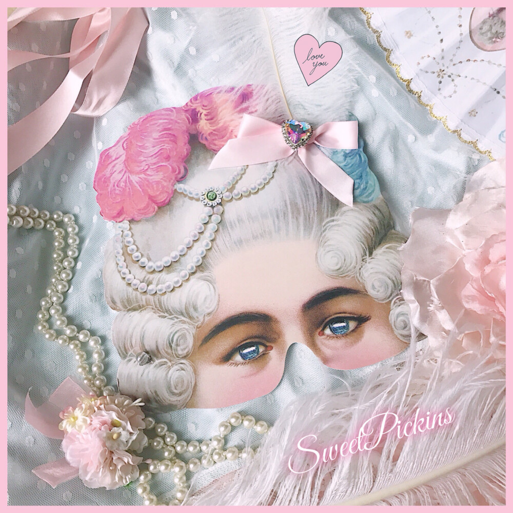 定制 *Sweet Pickins* 复古设计 Marie Antoinette 手作 面具