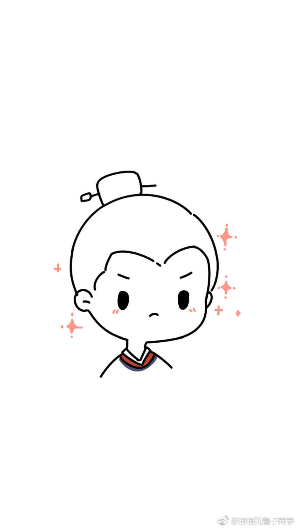 手绘简笔画情侣头像卡通#知否