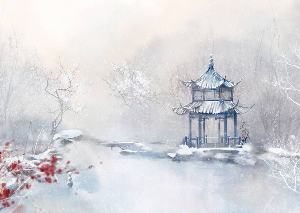 古风插画.【亭台楼阁】雪景
来自微博:不过灯花瘦