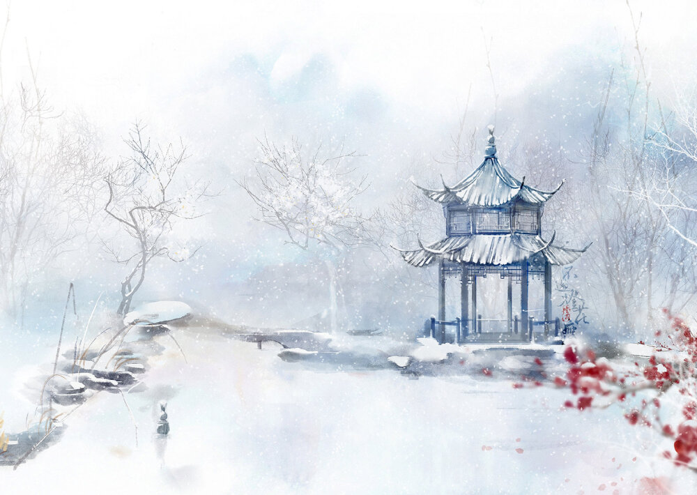 古风插画.【亭台楼阁】雪景
来自微博:不过灯花瘦