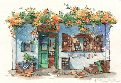 水彩街景~
作者I Yalta_馥杨
#钢笔淡彩# # 手绘# ​