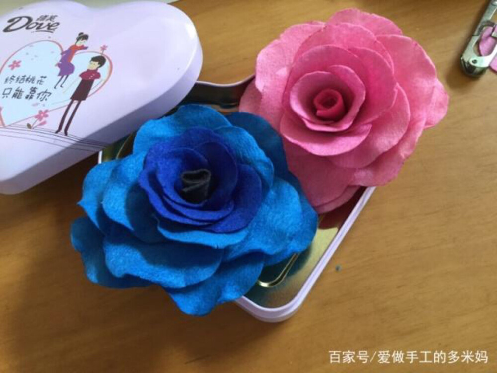 【不织布手工DIY】漂亮的玫瑰花