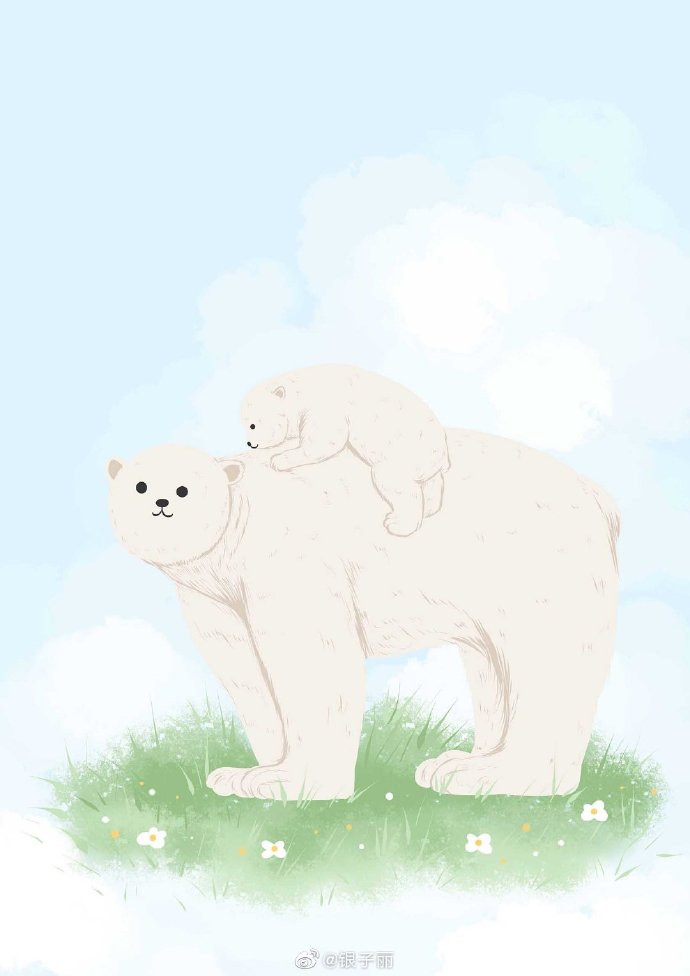 可爱萌萌的北极熊白熊