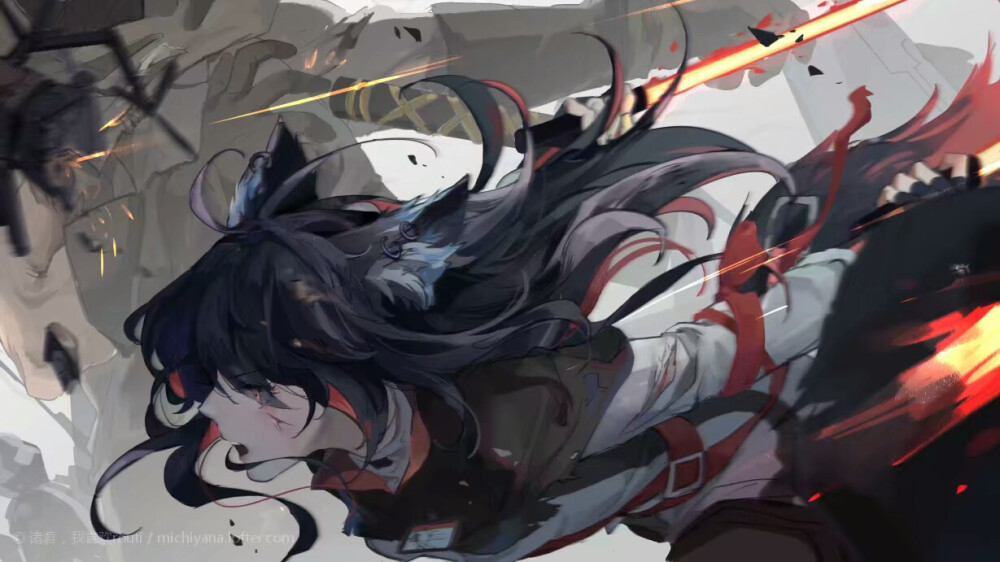 明日方舟#德克萨斯 "能天使,掩护我" lofter画师:诸君,我