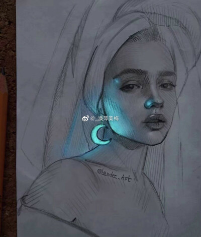 会发光的素描，好美~ 作者：lander_art ​
带给你不一样的视觉体验！素描，要懂得变通，一切都会变得不一样。