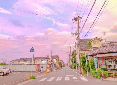 日本岚山，竹林和晚霞。