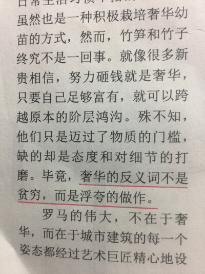 不是你购买什么物品你就是什么阶层的，只买几样奢华的单品是跨越不了阶层的，我认为最重要的是生活方式