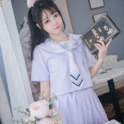 日系JK制服藤紫色水手服长裙原创海军风软妹校服夏季学生制服套装