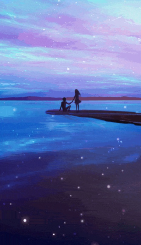 蓝色星海之下背景美图